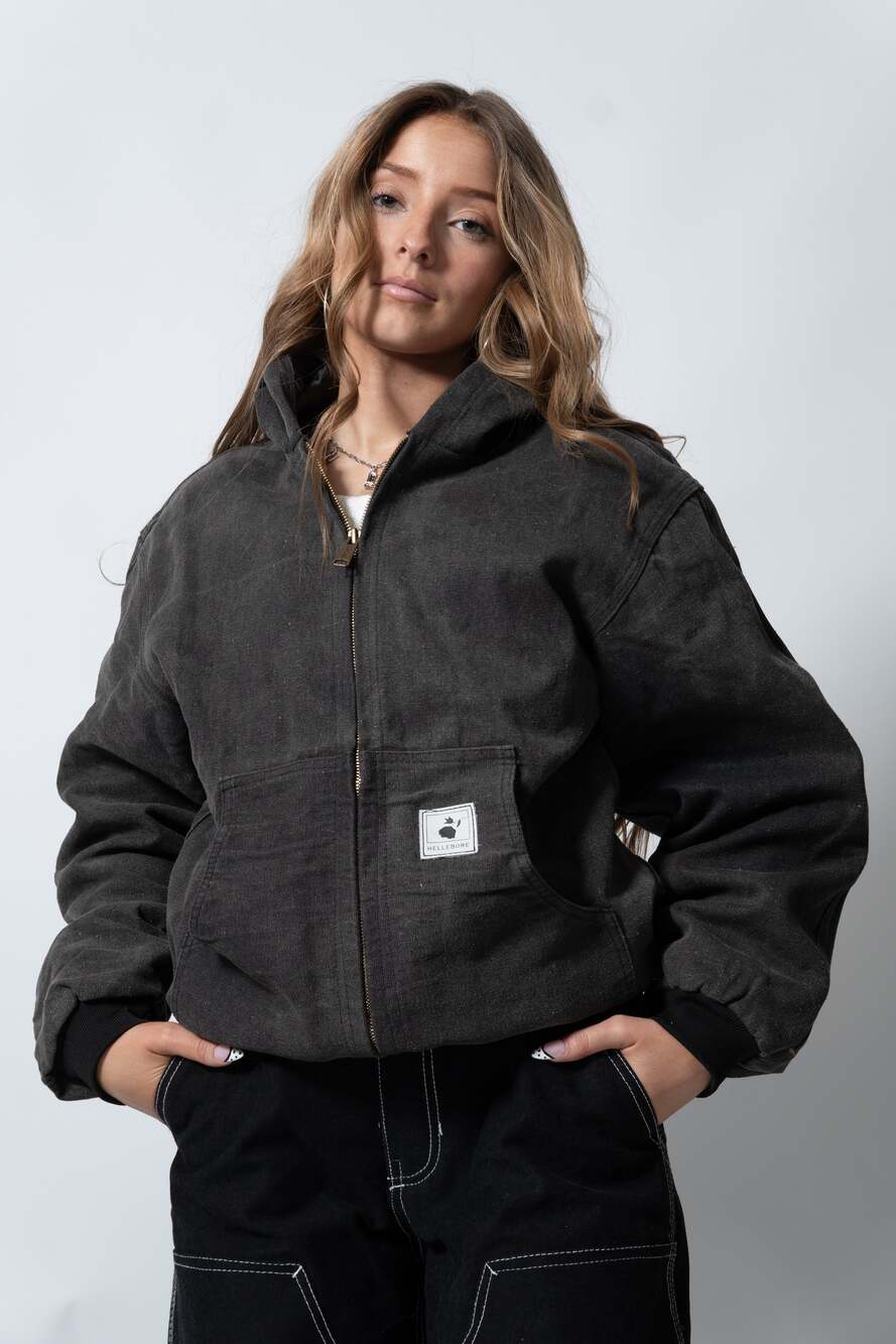 Acid Wash Hooded Jacket